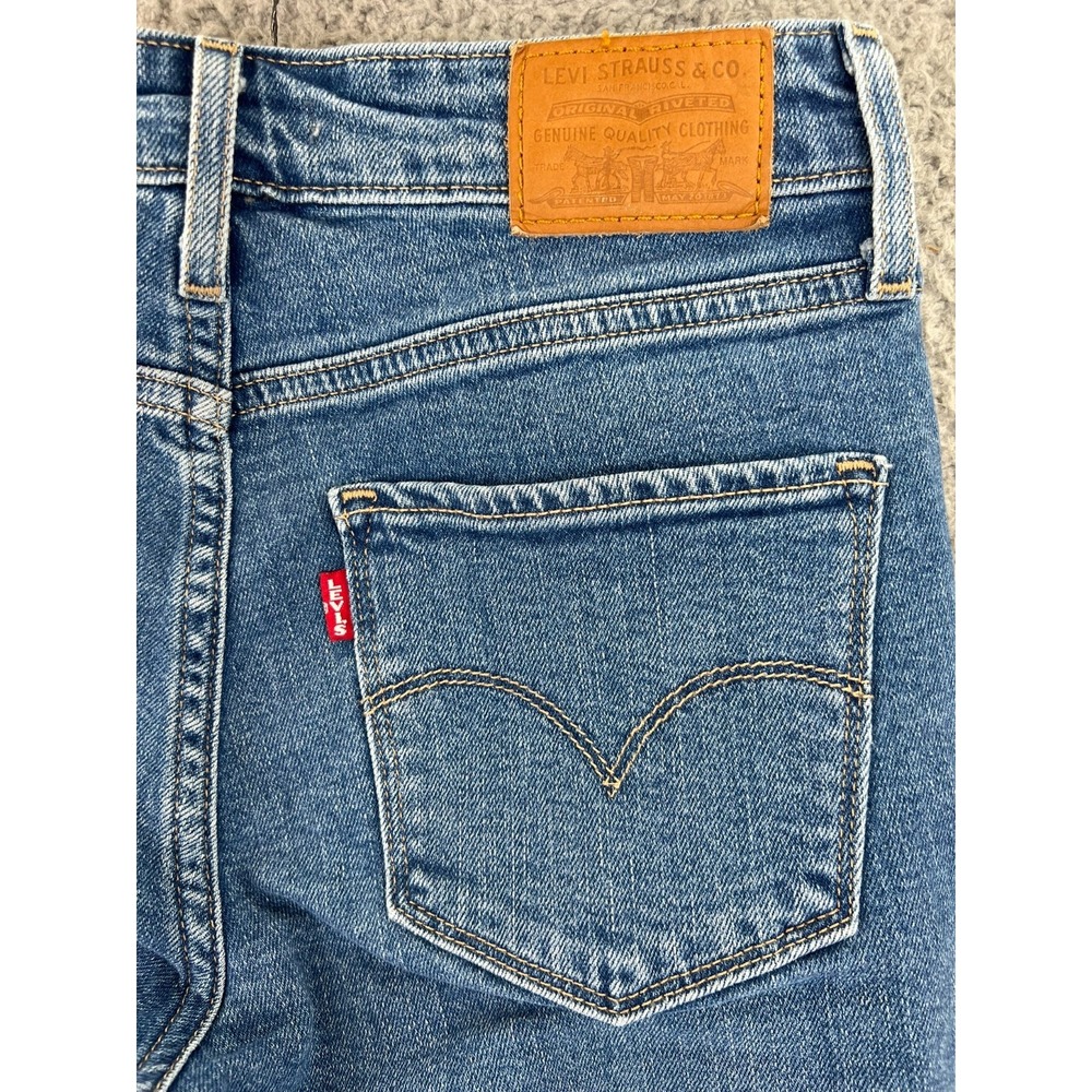 Levis Premium Jeans Womens 26 721 High Rise Skinny Light Wash Stretch Distressed - Picture 11 of 15